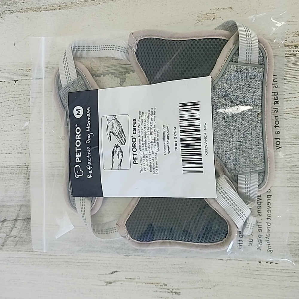 Petoro reflective gray dog harness Size Medium